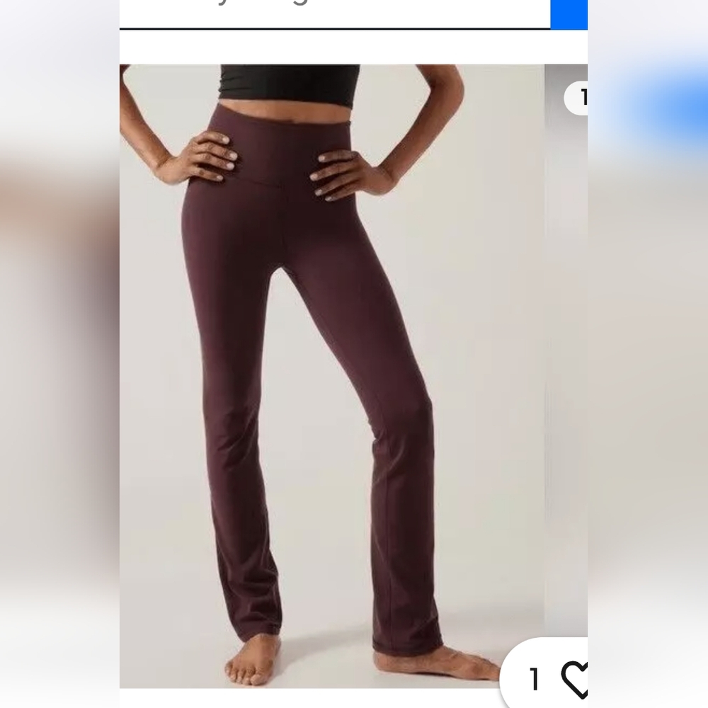 athleta elation ultra high rise straight leg pant spiced cabernet salutation